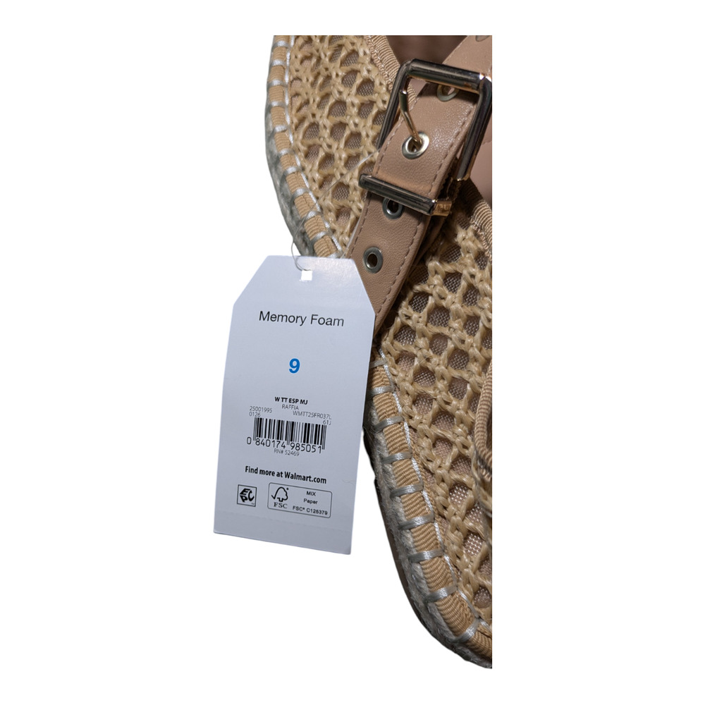 Time And Tru - Espadrille - Mary Jane Flats - Size 9 - NWT - Tan - Picture 4 of 8